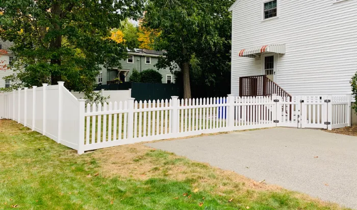 New fence installed for a residential property in Tewksbury Massachusetts