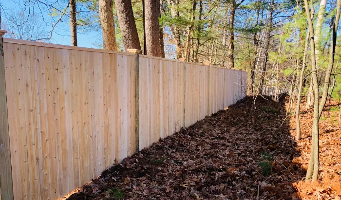 Residential fence installation completed in Dracut Massachusetts