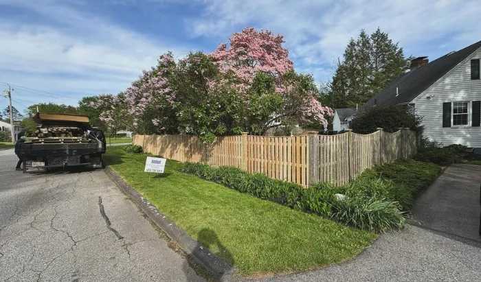 Completed fence installation project in Andover Massachusetts by New England Pro Fence