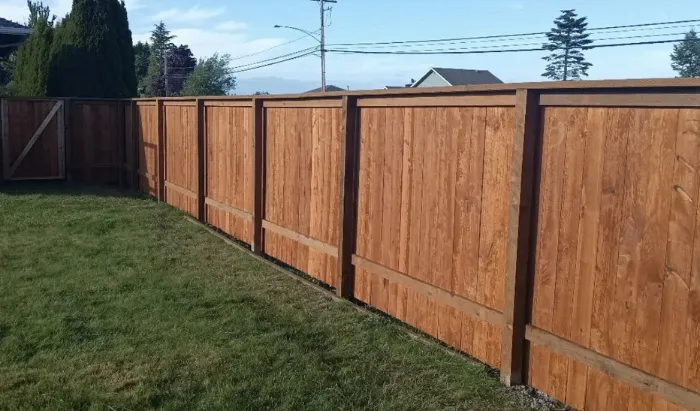 Our most popular wood fence. Solid cedar privacy fence panels provide complete privacy with a warm, natural look. Cedar is naturally rot-resistant and insect-repellent, ideal for New England weather.