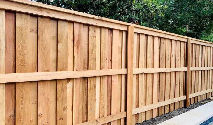 Premium privacy with overlapping boards that look great from both sides. No gaps for complete privacy. Ideal for backyards, property lines, and pool areas.