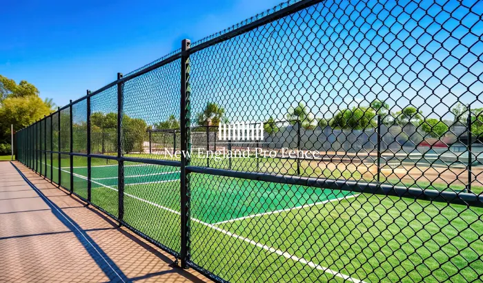 Tall chain link fencing for baseball backstops, tennis courts, basketball courts, and sports fields. Available in heights up to 12 feet. Built to withstand heavy impact and years of use.