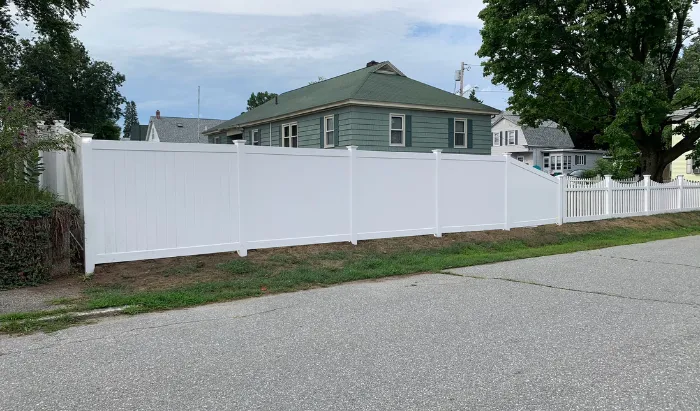 Completed residential fence project in Lawrence Massachusetts