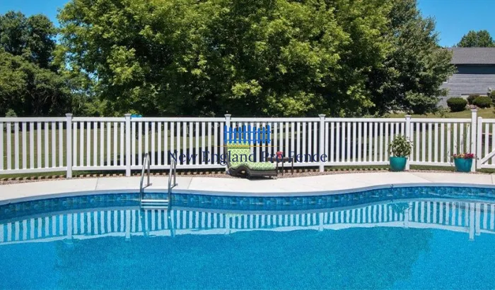 Code-compliant vinyl pool fencing that meets Massachusetts safety requirements. Self-closing, self-latching gates included. Durable and safe for families.