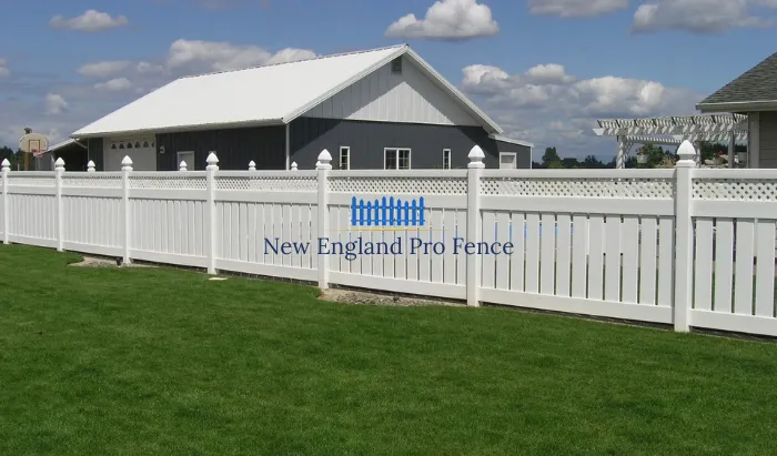 The perfect balance between privacy and airflow. Semi-privacy vinyl panels allow light and breeze while maintaining a visual barrier. Great for side yards and pool enclosures.