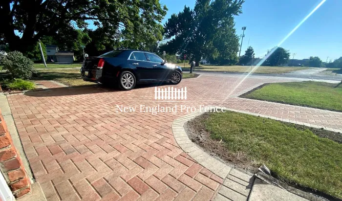 Classic New England charm. Clay brick pavers offer timeless beauty and natural color that never fades. Ideal for colonial and traditional homes across Massachusetts. Slip-resistant surface and eco-friendly production. The most enduring and characterful driveway option.