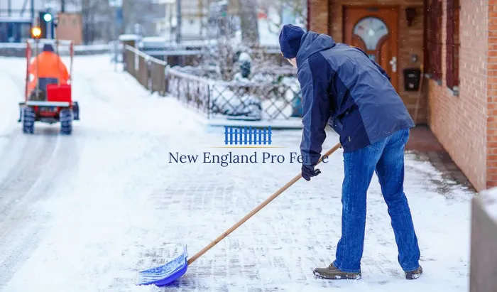 Dedicated crews with hand tools, snow blowers, and walk-behind equipment for sidewalks, building entryways, loading docks, fire exits, and ADA-accessible paths. Massachusetts slip-and-fall liability is real — we clear every pedestrian surface completely, not just a single shovel-width path. Ice melt and salt applied after every clearing visit. Cleared in the same service window as parking lot plowing.