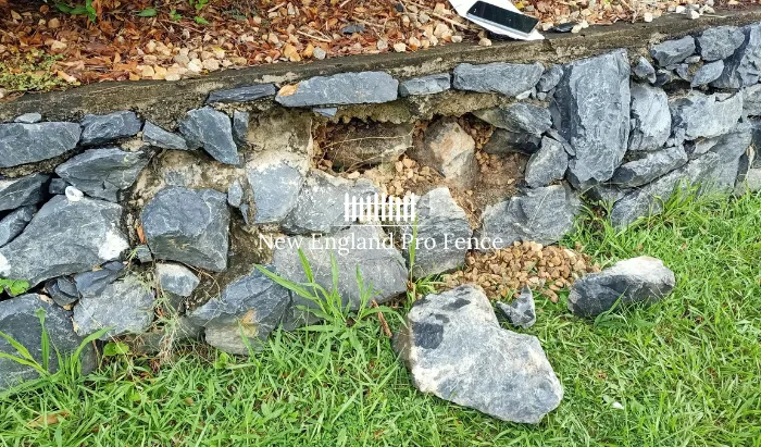 Restore and repair existing stone walls before complete failure requires full replacement. Services include rebuilding collapsed sections, resetting leaning and bulging walls, repointing deteriorated mortar joints, and replacing damaged or missing stones. We source matching fieldstone, granite, and bluestone to ensure repairs blend seamlessly with the original wall. Often far more cost-effective than a full rebuild.